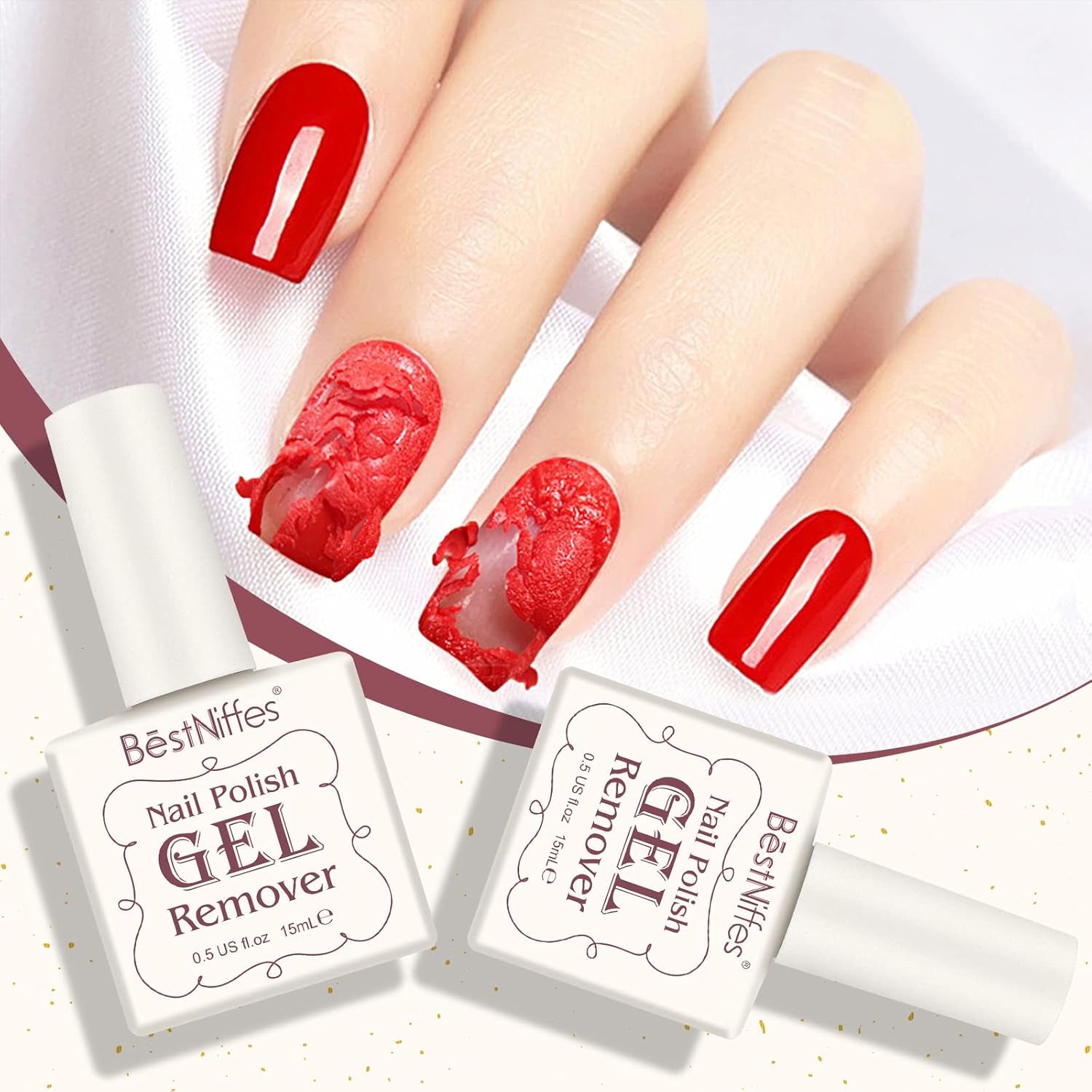 Gel Nail Polish Remover - Quick and Efficient Formula for Professional Gel Polish Removal in 2-3 Minutes, No Foil or Soaking Required, 15ml (2 Pack)